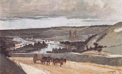 Jean Baptiste Camille  Corot Rouen (mk11) Norge oil painting art